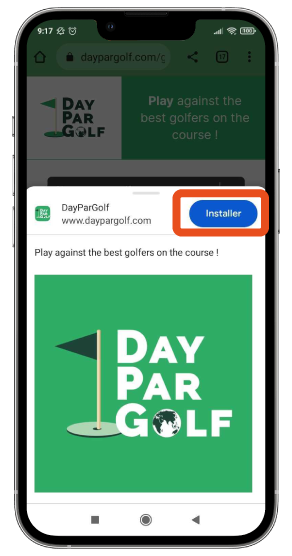 Installer DayParGolf sur un smartphone Android