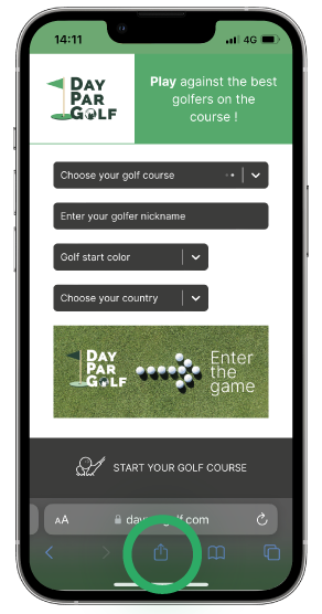 Ajouter DayParGolf sur un iPhone
