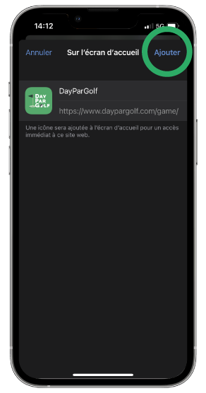 Ajouter DayParGolf sur un iPhone