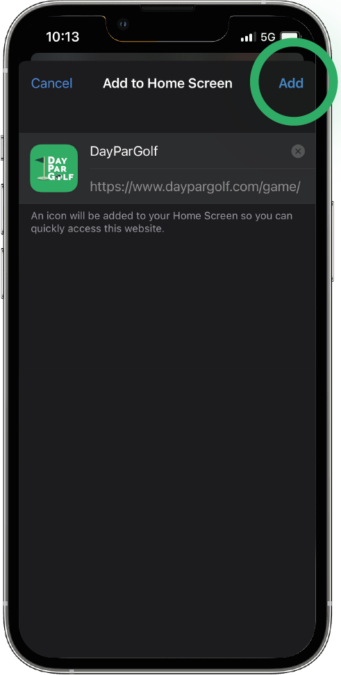Add DayParGolf to your iPhone